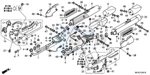 GL1800C drawing EXHAUST MUFFLER (EXCEPT GL1800 BR)