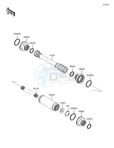 BRUTE FORCE 750 4x4i EPS KVF750HFF EU drawing Drive Shaft-Propeller