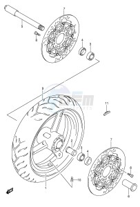 GSX-R600 (E2) drawing FRONT WHEEL (GSX-R600K4 U2K4 U3K4 K5 U2K5 U3K5)