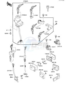 ZX 1000 A [NINJA 1000R] (A1-A2) [NINJA 1000R] drawing IGNITION SWITCH_LOCKS_REFLECTORS