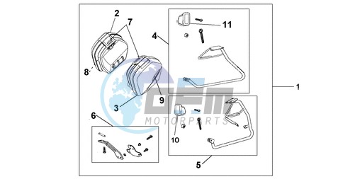 35 LITRE PANNIER KIT SWORD SILVER MET