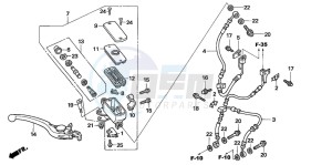 CB1300F1 CB1300SUPER FOUR drawing FR. BRAKE MASTER CYLINDER (CB1300A/SA)