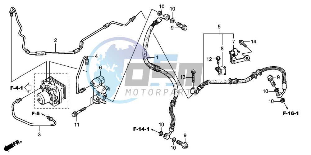 REAR BRAKE PIPE (FES125A)(FES150A)