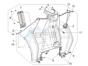 MP3 300 ie lt Touring drawing Front glove-box - Knee-guard panel