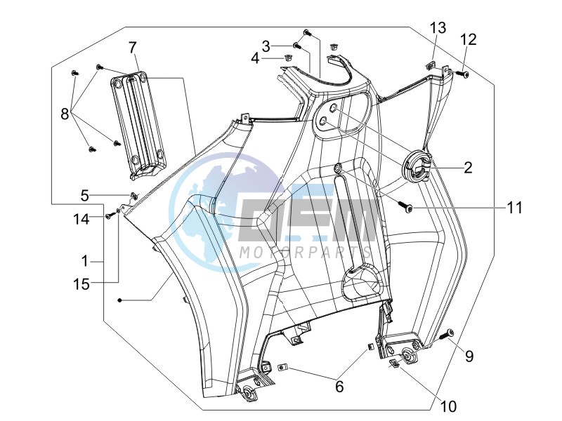 Front glove-box - Knee-guard panel