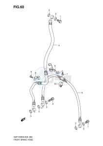 GSF1200 (E2) Bandit drawing FRONT BRAKE HOSE (GSF1200K6 SK6)