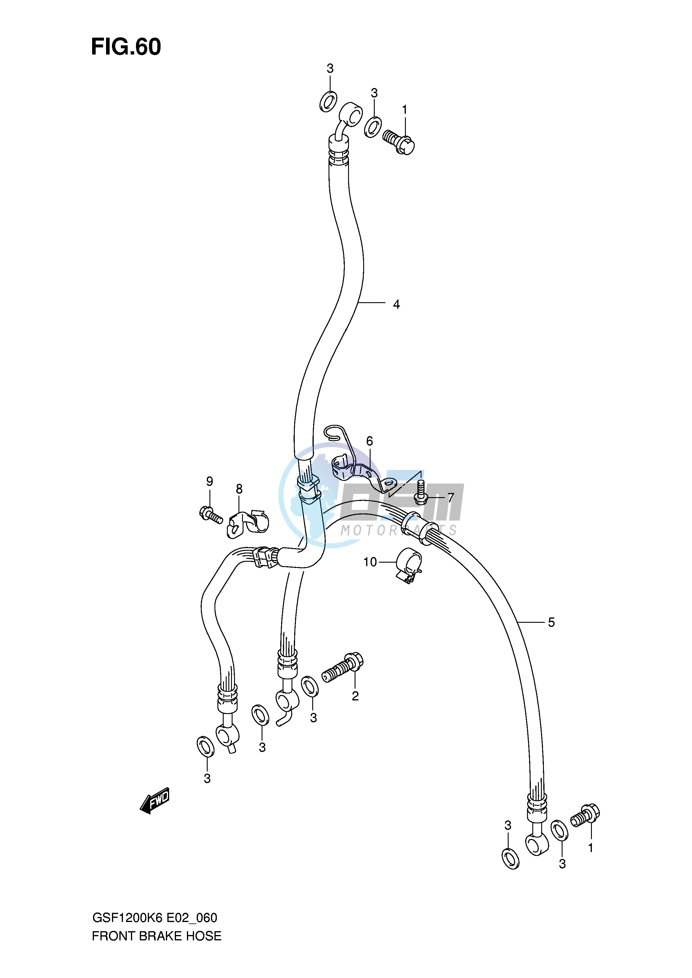 FRONT BRAKE HOSE (GSF1200K6 SK6)