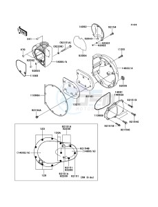 W800 EJ800ACF GB XX (EU ME A(FRICA) drawing Right Engine Cover(s)