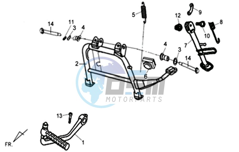 CENTRAL STAND -SIDE STAND- KICKSTARTER PEDAL