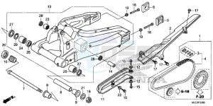 CBR600RRD CBR600RR UK - (E) drawing SWINGARM