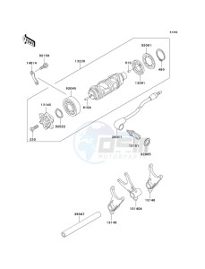 VN 800B [VULCAN 800 CLASSIC] (B6-B9) [VULCAN 800 CLASSIC] drawing GEAR CHANGE DRUM_SHIFT FORK-- S- -