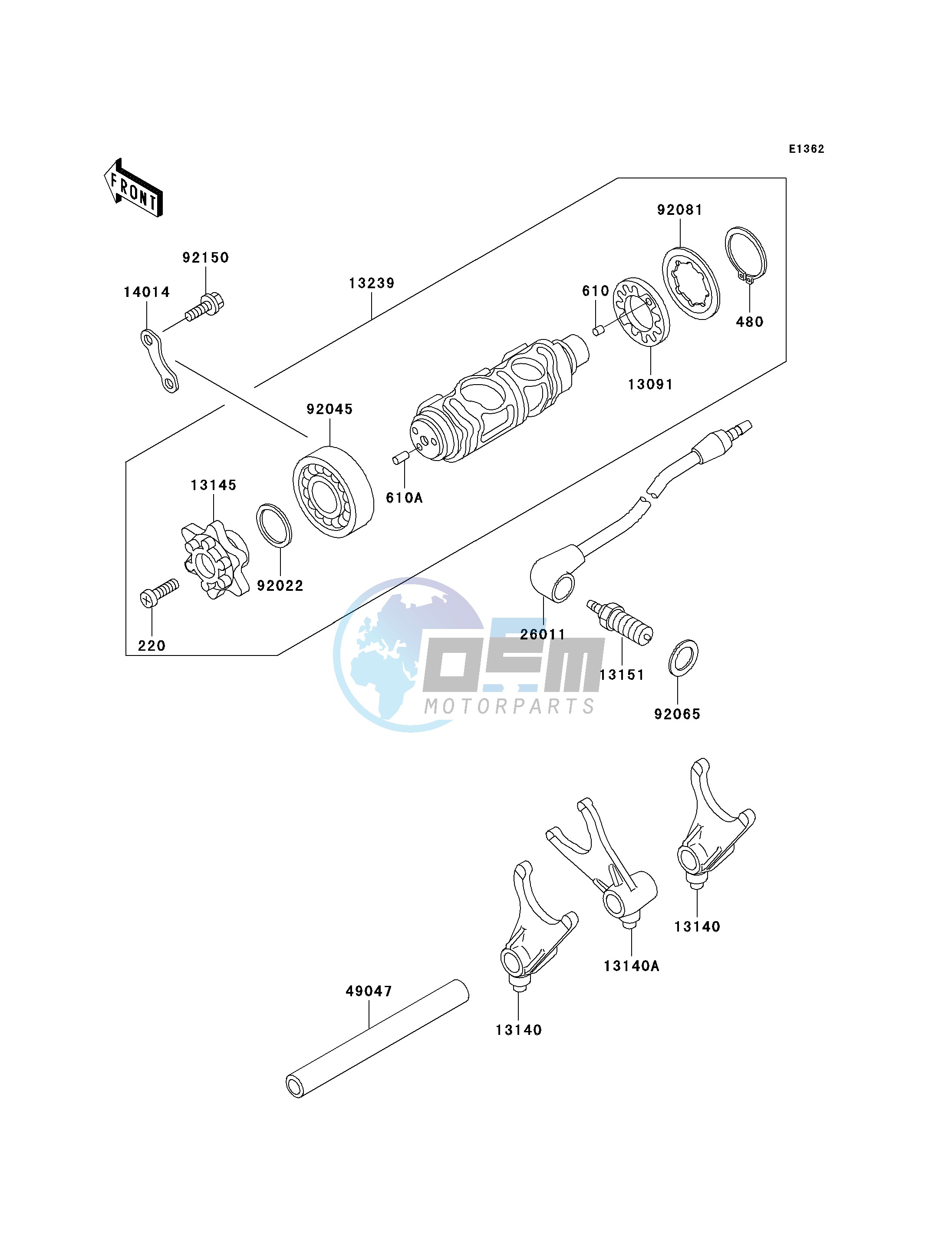 GEAR CHANGE DRUM_SHIFT FORK-- S- -