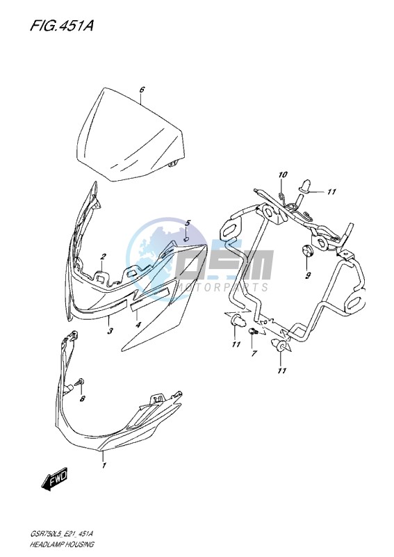 HEADLAMP HOUSING L5