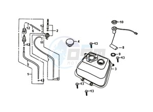 FIDDLE II 50 45KMH (L8) EU EURO4 drawing FUEL TANK -  FUEL GAUGE