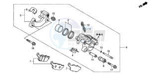 FES150 125 S-WING drawing REAR BRAKE CALIPER (FES1253-5)(FES1503-5)