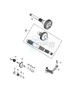 DJANGO 125 HERITAGE drawing DRIVE SHAFTS / KICKSTARTER