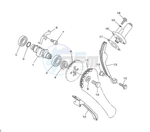 YBR 125 drawing CAMSHAFT AND TIMING CHAIN