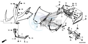 CBR500RAD CBR500R ABS UK - (E) drawing UPPER COWL