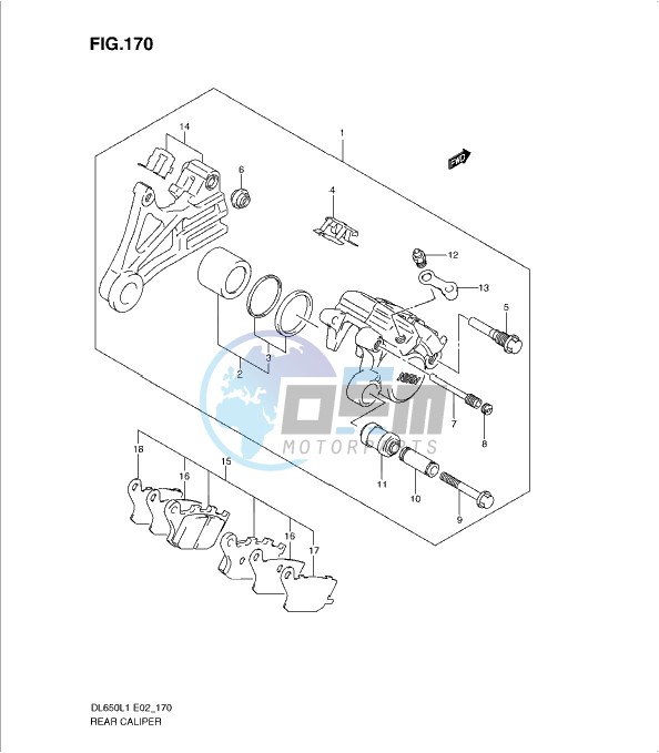 REAR CALIPER (DL650L1 E19)