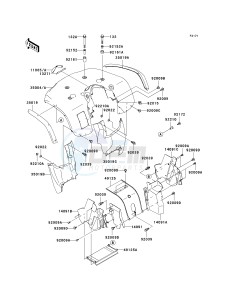 KVF 650 A [PRAIRIE 650 4X4] (A2) [PRAIRIE 650 4X4] drawing FRONT FENDER-- S- -