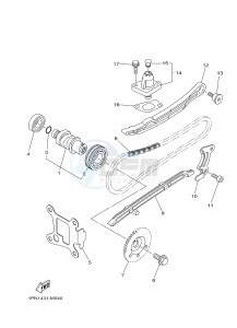 MW125 MW-125 TRICITY TRICITY 125 (2CM1 2CM5) drawing CAMSHAFT & CHAIN