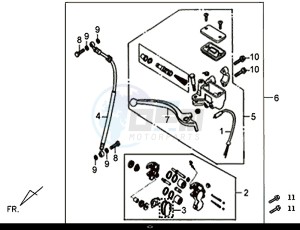 X'PRO 50 (45 Km/h) (AE05W9-EU) (E4) (L8-M1) drawing FRONT BRAKE MASTER CYLINDER