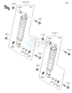 BRUTE FORCE 750 4x4i EPS KVF750GJF EU drawing Shock Absorber(s)