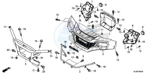 SXS700M2H Europe Direct - (ED) drawing FRONT GRILLE/FRONT BUMPER