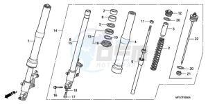 CB600FA9 Europe Direct - (ED / ABS) drawing FRONT FORK