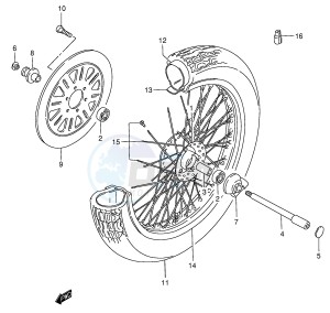 VS800 (E3-E28) INTRUDER drawing FRONT WHEEL