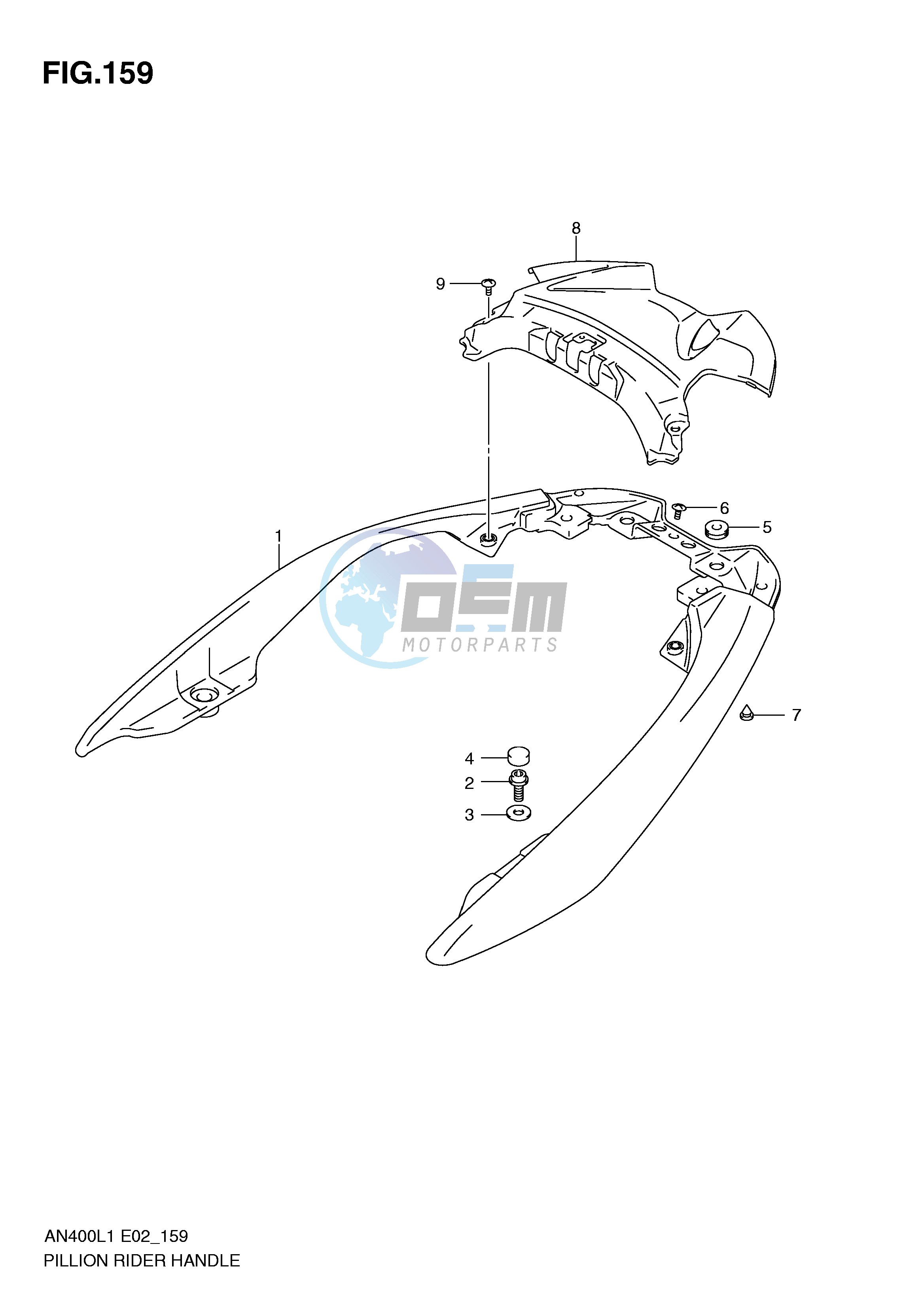 PILLION RIDER HANDLE (AN400AL1 E19)