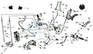 GTS 250 EURO3 drawing FRONT FORK/ FRONT WHEEL / FRONT FENDER