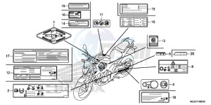 CB500FD CB500F UK - (E) drawing CAUTION LABEL