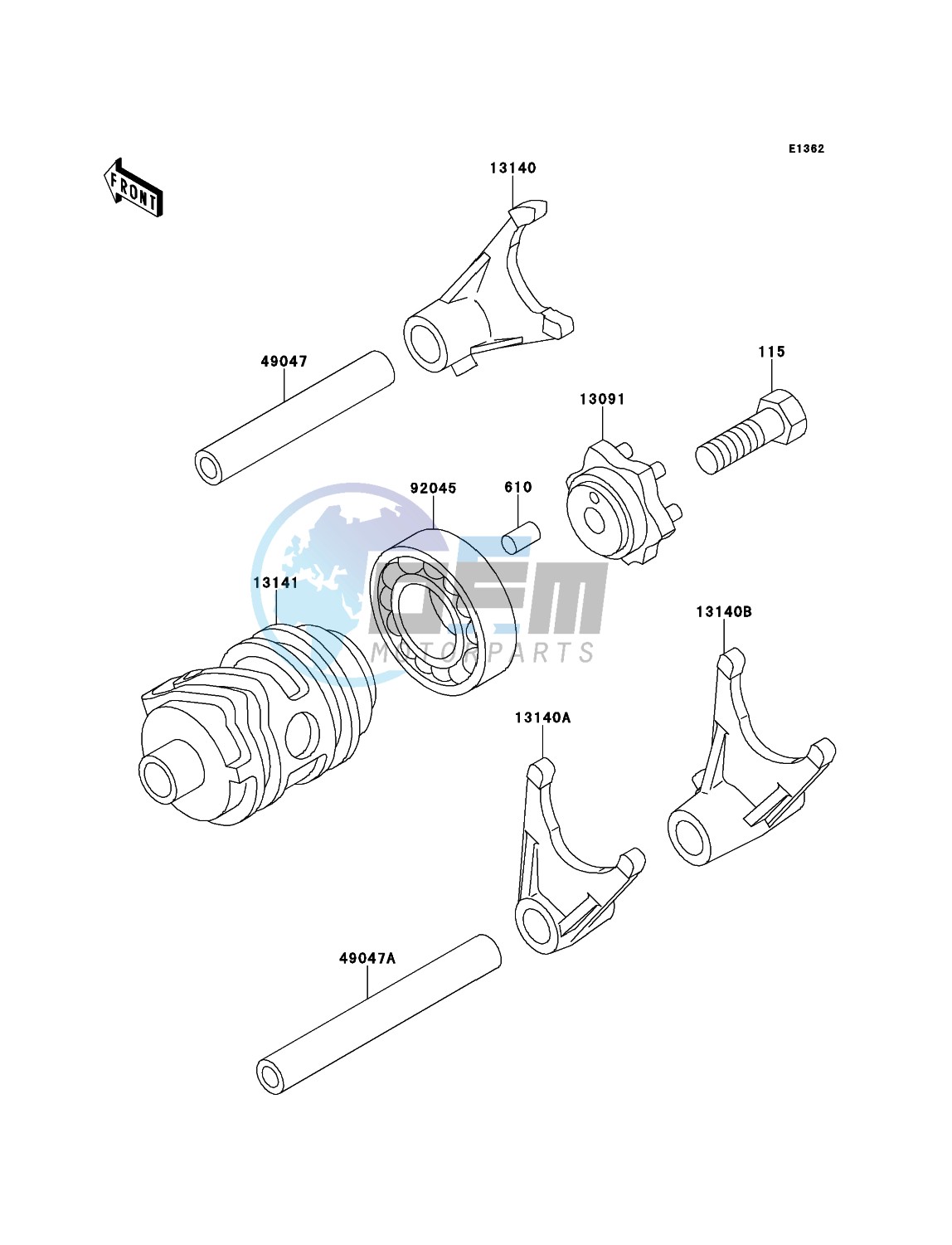 Gear Change Drum/Shift Fork(s)