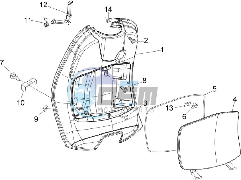 Front glovebox - Knee-guard panel