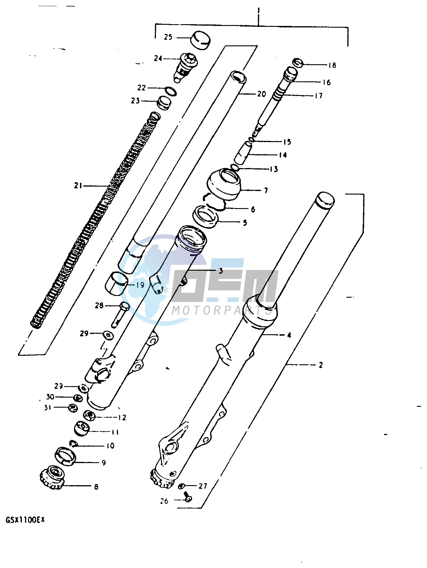 FRONT FORK (GSX1100ET ~F.NO.505167)