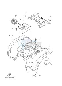 YFM550FWA YFM550DF GRIZZLY 550 (1NPF) drawing REAR FENDER