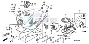 CB600F39 UK - (E / MKH ST) drawing FUEL TANK