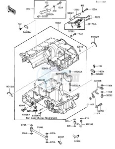 ZX 900 A [NINJA] (A1-A2) NINJA 900 drawing CRANKCASE -- -E_NO. 030893- -