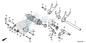 CB1100NAH UK - (E) drawing GEARSHIFT DRUM/ GEARSHIFT FORK