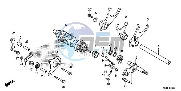 GEARSHIFT DRUM/ GEARSHIFT FORK