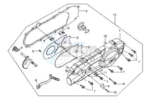 MEGALO 125 E2 drawing CRANKCASE COVER LINKS