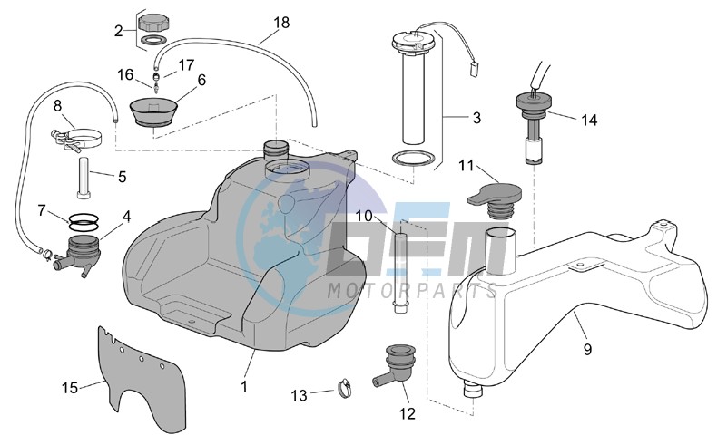 Oil and fuel tank