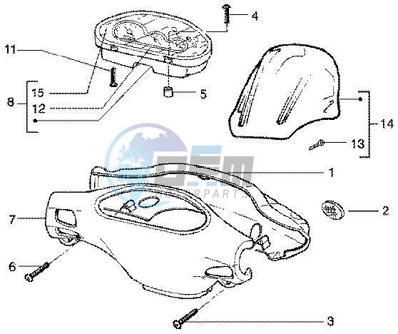 Speedometers Kms. - handlebar cover