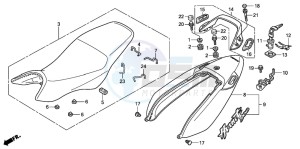 CB900F CB900F drawing SEAT/SEAT COWL