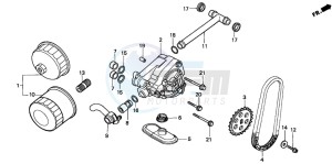 VT750C2 drawing OIL FILTER/OIL PUMP