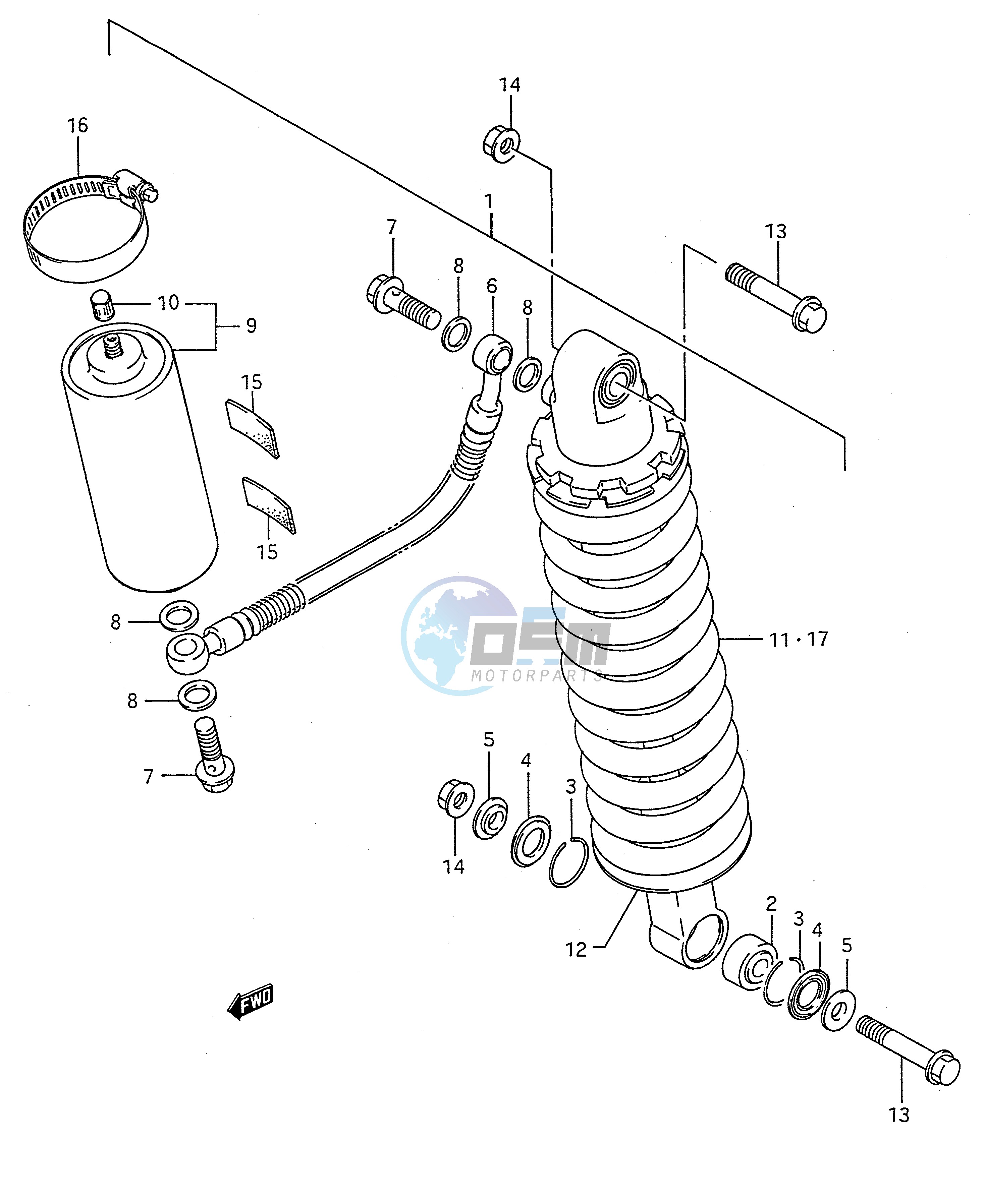 REAR SHOCK ABSORBER (MODEL H J)