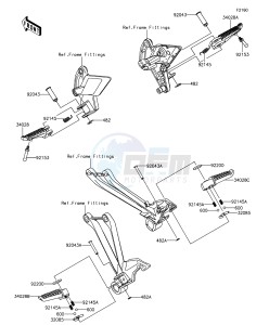 Z1000 ABS ZR1000GFF FR GB XX (EU ME A(FRICA) drawing Footrests