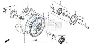 CBR600FS drawing REAR WHEEL