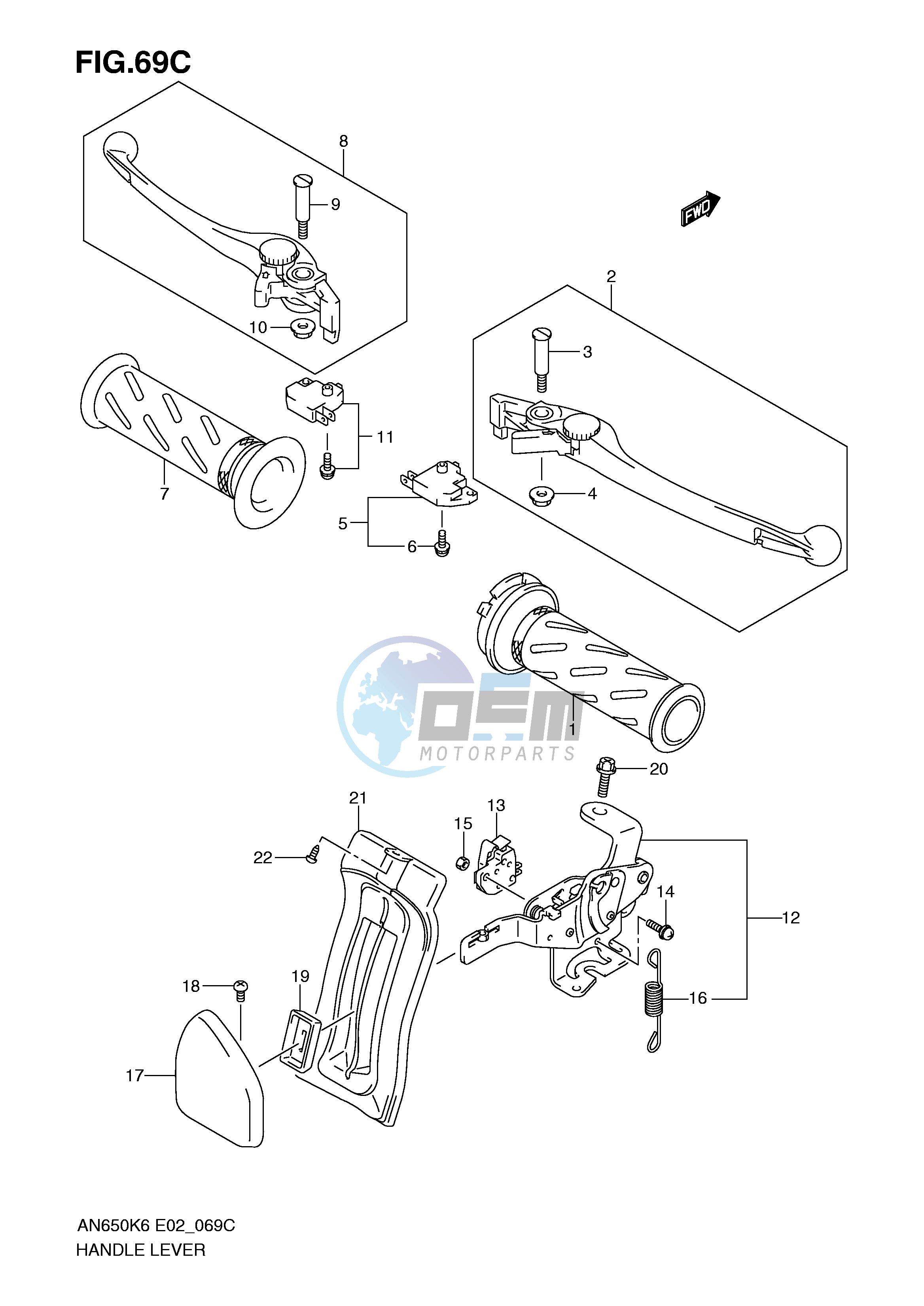 HANDLE LEVER (AN650AK9 AL0 E24,E51,P37)